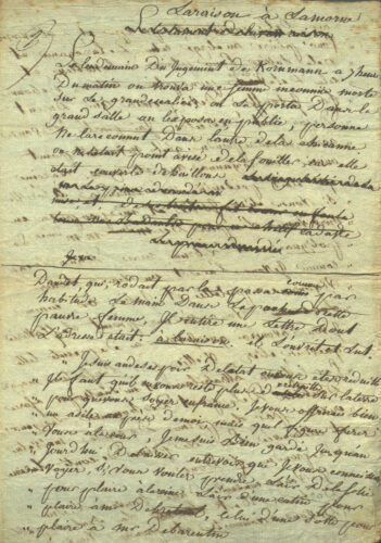 3. Saint-Just, La Raison a la morne, première page, manuscrit autographe