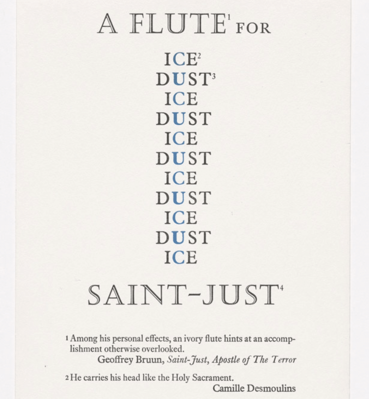 11. Ian Hamilton Finlay, A Flute For Saint-Just, 1983