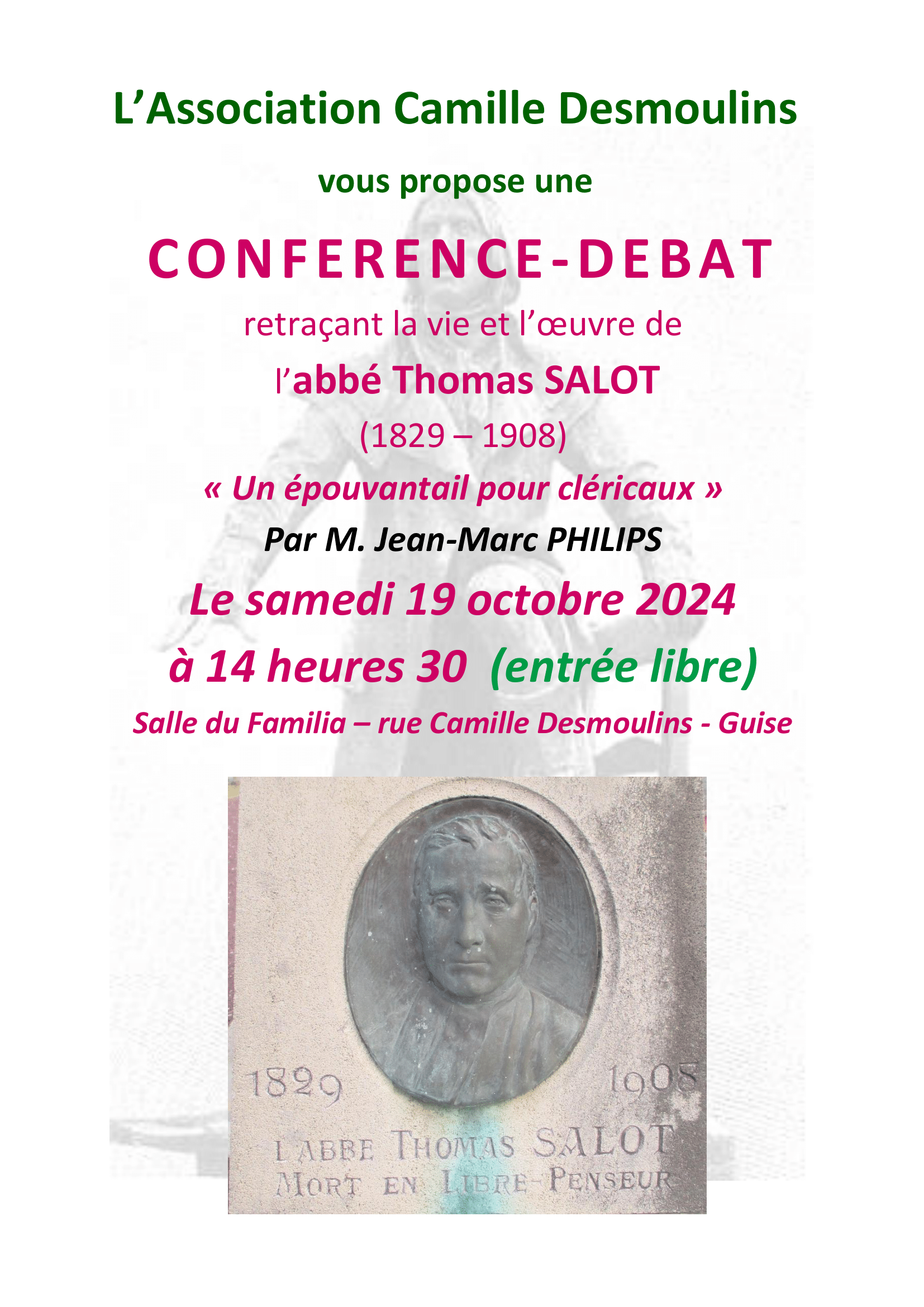 Conférence-débat « Un épouvantail pour cléricaux », l’Abbé Thomas Salot